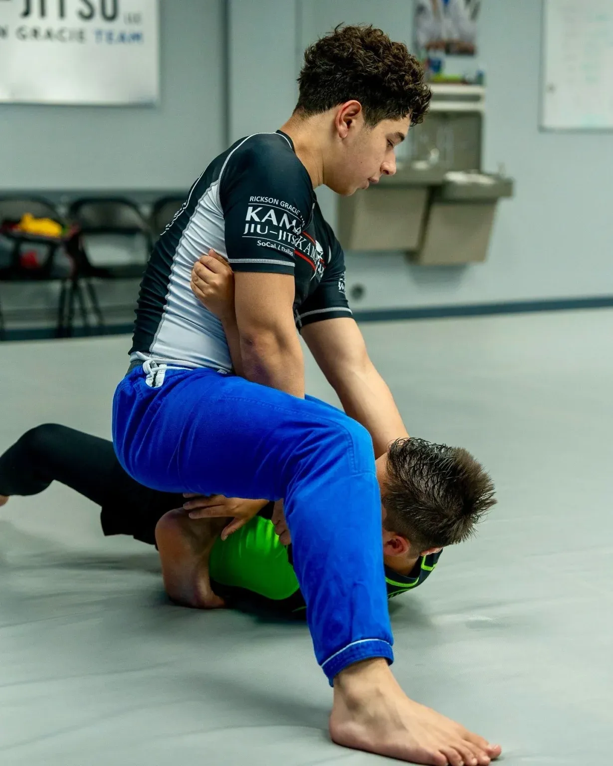 Teen martial arts students